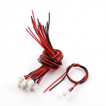 10Pcs 2mm 2Pin Male JST-XH Balance Plug Trumpet Connector Extension Wire 8"