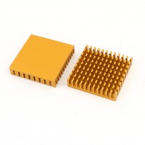 2 x Gold Tone Aluminum Heat Sink Heatsink 45mm x 15mm x 10mm