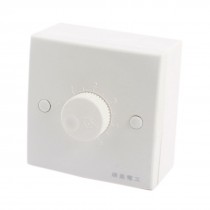 Wall Mounting Plastic Shell 5 Gear Rotary Knob Dimmer Switch White AC 200V-250V