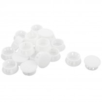 SKT-19 19mm Round White Snap in Mounting Locking Hole Plug Harness 20 Pcs