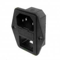 Screw Type 3P IEC 320 C14 Inlet Socket AC 250V 10A Fuse Holder Cexmb