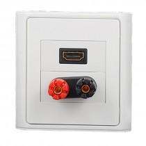 Speaker 2 Binding Posts HDMI Interface White Wallplate
