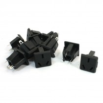 PCB Board AC250V 10A AU 3Pin Plug Square Socket Adapter Connector 10Pcs