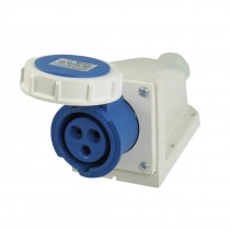 AC 220-250V 16A 1P+E+N IEC309-2 Panel Mount Industrial Socket Blue White