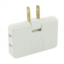 US Plug Rotation Triporate Power Plug Socket AC 125V 15A 1500W White