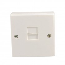 Telephone BT 6P6C Female Plug Square Wall Plate Box 6.5 x 6.5cm