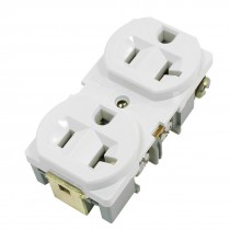 Industrial Plug Adapter Spec Grade 20A White Duplex Receptacle 125V
