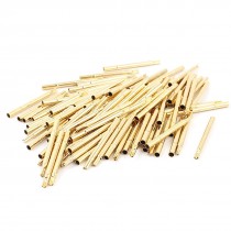 100 Pcs R125-4S Metal 2.36mm Dia Testing Probe Pin Receptacles Gold Tone
