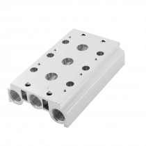 1 4PT Ports Thread 3 Stations Manifold Pneumatic Solenoid Air Valve Base Socket