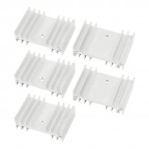 5 x Silver Tone Aluminum Heat Sink 36x25x11mm for MOSFET Transistors