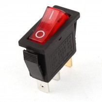 KCD3-102N Red Light 3Pin SPST ON/OFF Rocker Switch AC 15A/250V 20A/125V