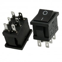 5pcs AC 6A/250V 10A/125V 6 Pin DPDT ON/ON 2 Position Snap In Boat Rocker Switch