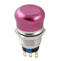 AC250V 5A 19mm SPDT 3Pin Stainless Steel Emergency Stop Push Button Switch Red