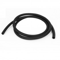 16mm OD Black Plastic Flexible Corrugated Bellow Cable Conduit Tube Pipe 2M