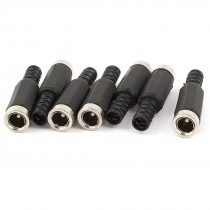 7 Pcs 5.5mm x 2.1mm Solder Type DC Power Inline Male Plug Black 7 Pcs