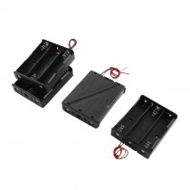 4 Pcs Open Frame 2-Wired 3 x 3.7V 18650 Battery Storage Case Holder Box