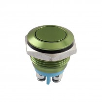 AC 250V 3A 16mm SPST NO 2 Screw Terminal Momentary Green Metal Pushbutton Switch