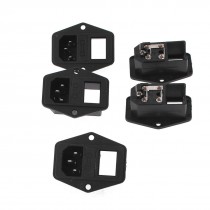 5 x Black 3 Terminals AC 250V 10A IEC320 C14 Inlet Male Power Plug + Fuse Holder