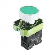 DPST 2 Screw Terminals Green Button Momentary Pushbutton Switch AC 240V 3A