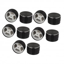 10 Pcs 6mm Dia Bulb Light Lamp Dimmer Control Rotary Knob Cap Black