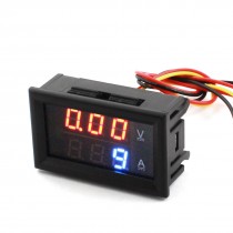 LED Red Blue Display Digit Ampere Voltage Measurement Meter DC 0-100V 100A