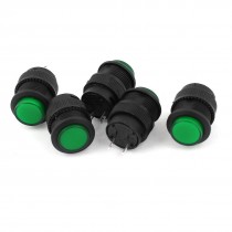 5 x R16-503A SPST ON/OFF Latching NO Green Round Push Button Switch 250V 3A