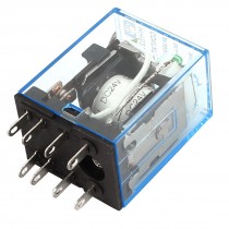 HH52P DC 28V 5A Coil 8 Pin DPDT Green LED Indicator Light Power Relay
