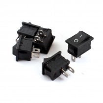 5pcs SPST On/Off Control Black Boat Rocker Switch AC 6A 250V 10A 125V