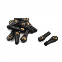 12Pcs D4 2X18X2mm Rod End Metal Ball Head Buckle Joint Black for RC Climbing Car