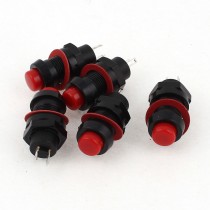5 x DS-213 2Pins Momentary SPST Push Button Switch Red AC 125V 2A