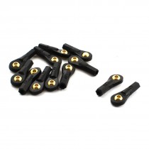 12Pcs 2.5X27X3mm Rod End Metal Ball Head Buckle Joints Black for RC Climbing Car