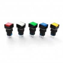5PCS DC 12V Assorted Color Lamp 16mm Thread SPDT Momentary Push Button Switch