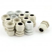 15 Pieces White 10mm-14mm Diameter Cable Glands Plastic Fastener Connectors PG16