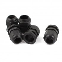 5 Pcs PG19 12mm to 15mm Waterproof Connectors Adapter Plastic Cable Glands Black