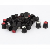 30 x Red White Plastic Potentiometer Rotary Control Knobs Caps 5mm Shaft Hole