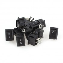 12 Pcs AC 250V 3A AC 125V 6A 2 Pin ON/OFF SPST Snap in Boat Rocker Switch