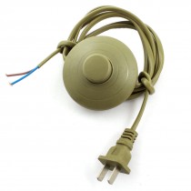 Brown Round AC 125V 3A AC 250V 6A US Plug Step On Foot Switch 1.8M