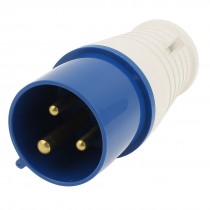 Waterproof IP44 2P+E IEC309-2 Industrial Plug Blue White AC 220-250V 32A