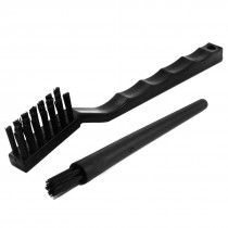 2 x Black Plastic Handle Conductive Ground ESD Anti Static Brush Combo