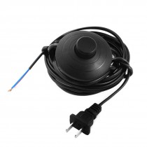 Black Round AC 125V 3A AC 250V 6A US Plug Step On Foot Switch 3.5M