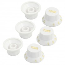 6 Pcs White Insulated Guitar CD Volume Tone Control Volume Knobs