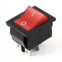DPST On/Off 2 Positions 4 Terminal Red Boat Rocker Switch AC 15A 220V