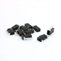 10Pcs Short Hinge Lever 1 NO 1NC SPDT Momentary Micro Switch 3A 250VAC