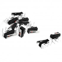 10Pcs Short Hinge Lever 3 Bent Pin SPDT Momentary Micro Switch 1A 125VAC