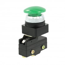 Panel Mounting 1NO+1NC Green Mushroom Head Micro Switch AC 250V 15 Amp