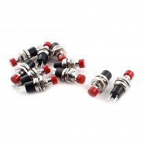 10pcs AC 125V 3A AC250V 6A 2Pin Panel Mount SPST Momentary Pushbutton Switch Red