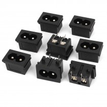 AC 250V 2.5A/5A Male Plug IEC 320 C8 Power Socket Connector Black 8 Pieces