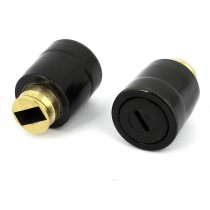 2 Pcs Black 11mm x 5mm Rectangle Hole Carbon Brush Holder Caps