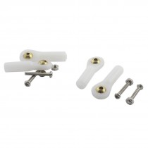 4Pcs DIY Model Simulation Car Boat Ball Joint Buckle 2X27X3mm White w Screws