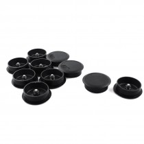 10Pcs 50mm Thread Black Round Plastic Computer Desk Cable Hole Cover 60mm